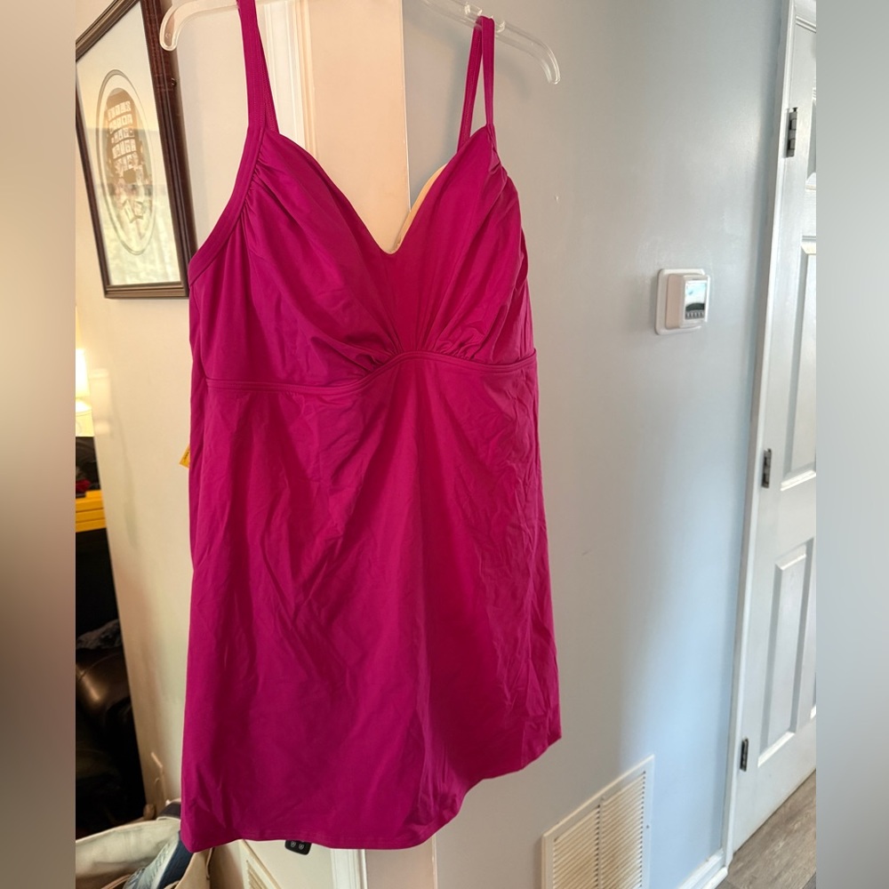 Lands End Pink Swim Dress sz 22